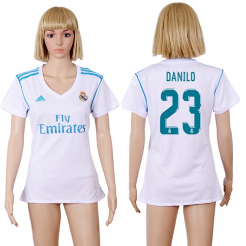 Women's Real Madrid #23 Danilo Home Soccer Club Jersey - Click Image to Close